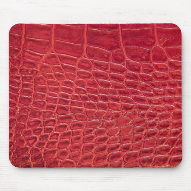 Alfombrilla De Ratón Cuero falso rojo caimán (Frente)