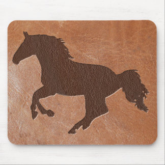 Alfombrilla De Ratón Cuero Grabado en relieve de caballos
