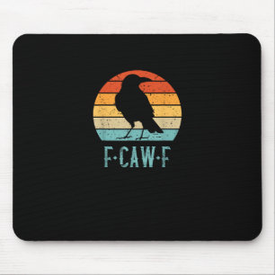 Alfombrilla De Ratón Cuervo Ave F-Caw-F Atardecer Retro Vintage F-Caw-F