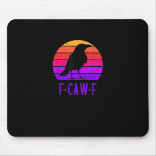 Alfombrilla De Ratón Cuervo Ave F-Caw-F Atardecer Retro Vintage F-Caw-F