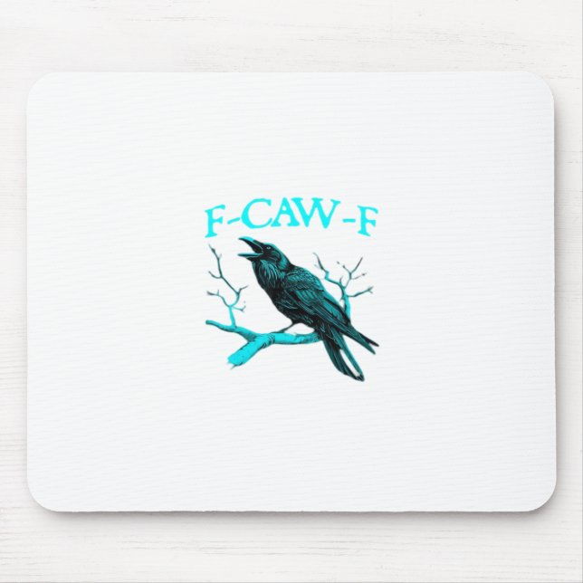 Alfombrilla De Ratón Cuervo F-Caw-F Pájaro Divertido Retro (Frente)