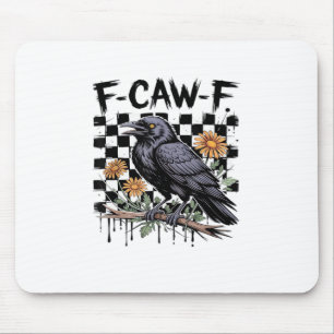 Alfombrilla De Ratón Cuervo Floral, F-Cuervo-F Pájaro Divertido FCAWF L