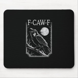 Alfombrilla De Ratón Cuervo minimalista F-Caw-F – Pájaro gótico retro d