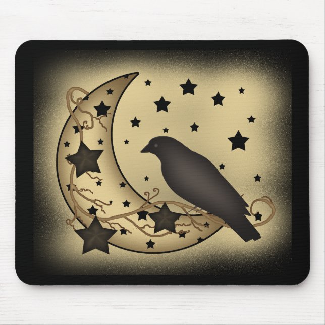 Alfombrilla De Ratón Cuervo primitivo Mousepad de la luz de las (Frente)