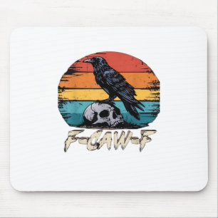 Alfombrilla De Ratón Cuervo, Retro F-Caw-F Pájaro Cuervo Divertido Cuer