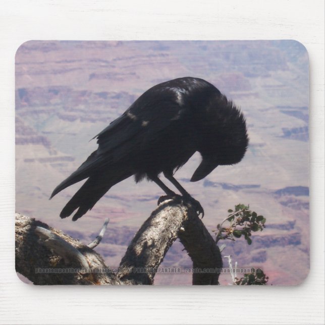 Alfombrilla De Ratón Cuervo triste Mousepad (Frente)