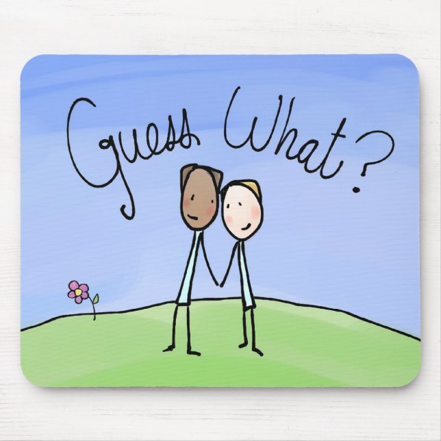 Alfombrilla De Ratón Cuesta Pareja Gay Adivinar Qué (Frente)