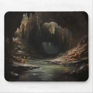 Alfombrilla De Ratón Cueva del río Fantasy Oscuro