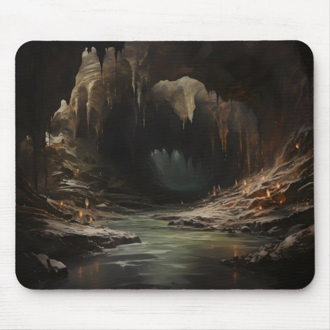 Alfombrilla De Ratón Cueva del río Fantasy Oscuro (Frente)