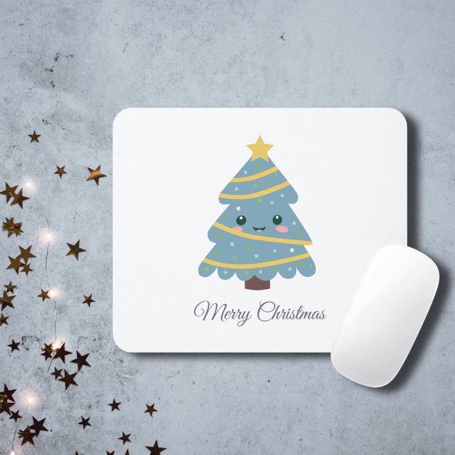 Alfombrilla De Ratón Cuidada almohadilla del ratón del árbol de Navidad (Cute Christmas Tree Mouse Pad)