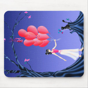 Alfombrilla De Ratón Cuidada Ballerina y Cat Night Sky Mouse pad