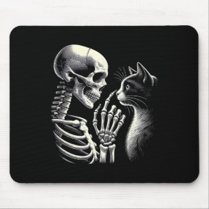 Alfombrilla De Ratón Cuidada nariz negra de gato Skeleton mano divertid