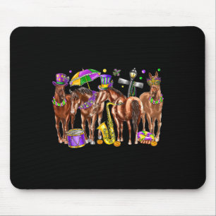 Alfombrilla De Ratón Cuidado caballo occidental Mardi Gras Divertido Dí