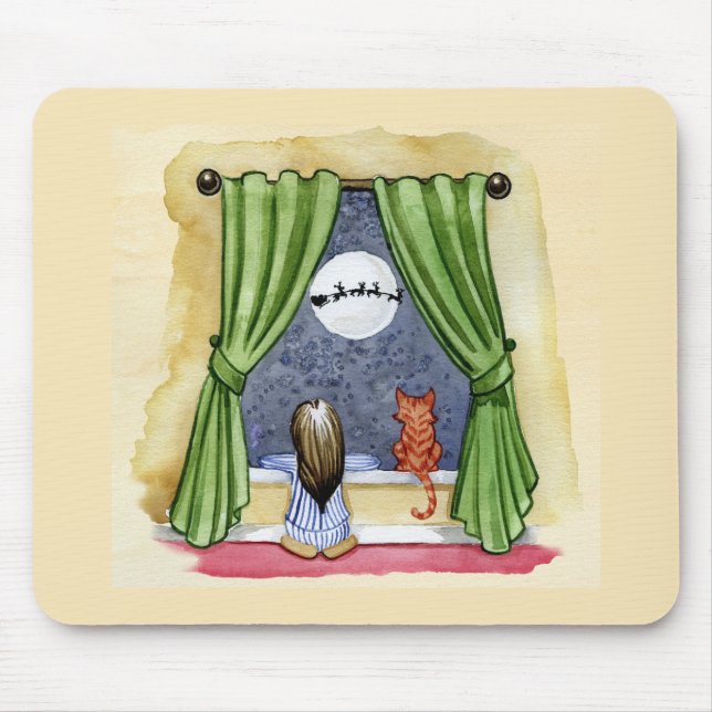 Alfombrilla De Ratón Cuidados Navidades Vieron Agua para Niños y Gatos  (Frente)