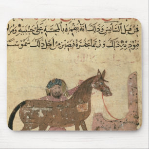 Alfombrilla De Ratón Cuidando para el caballo, ilustracion
