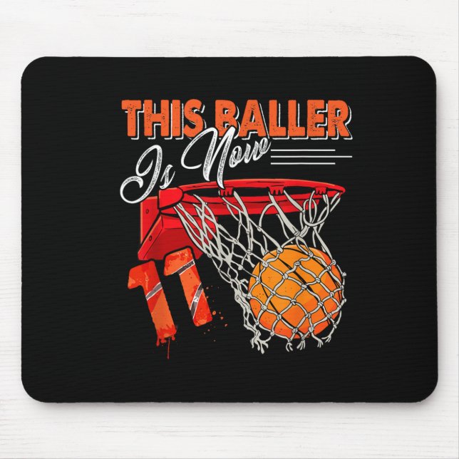 Alfombrilla De Ratón Cumpleaños 11 Baloncesto (Frente)