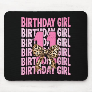 Alfombrilla De Ratón Cumpleaños 11 niña rosa coquette leopardo lazo 11