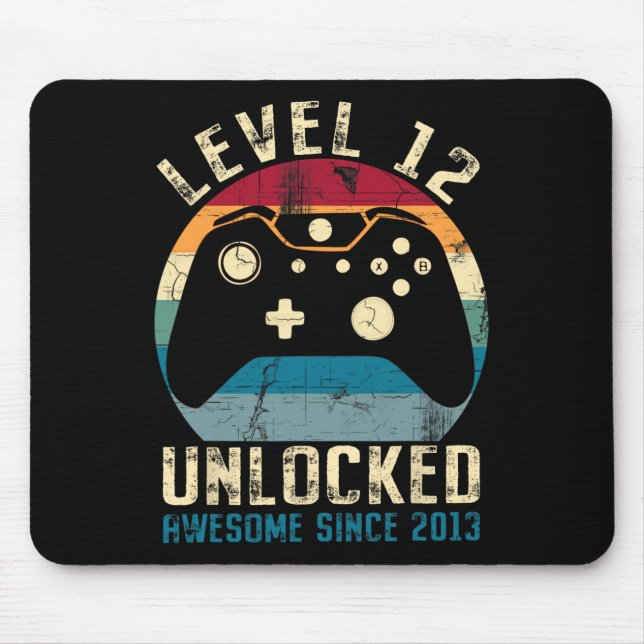 Alfombrilla De Ratón Cumpleaños 12 años Duodécimo niño Gamer asombroso  (Frente)