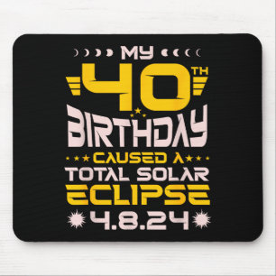 Alfombrilla De Ratón Cumpleaños 40 lindo Eclipse Solar Total