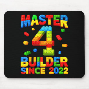 Alfombrilla De Ratón Cumpleaños 4 del maestro constructor 2022 4 años