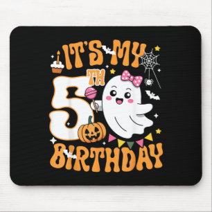 Alfombrilla De Ratón Cumpleaños 5 5 Años Funny Halloween Boo Fantasma