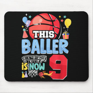 Alfombrilla De Ratón Cumpleaños 9 de Basball Bball Este Baloncestista C
