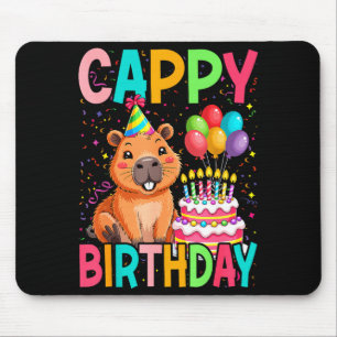 Alfombrilla De Ratón Cumpleaños Amantes de Cappy Capybara Niña Niño Fel
