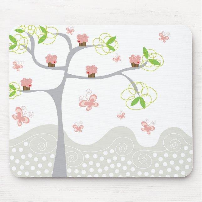 Alfombrilla De Ratón Cumpleaños caprichoso del dulce de las mariposas (Frente)