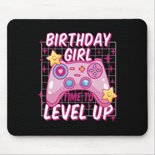 Alfombrilla De Ratón Cumpleaños Chica Tiempo de Nivel de Videojuego Cum