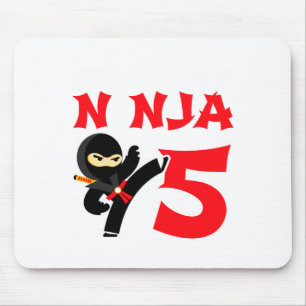 Alfombrilla De Ratón Cumpleaños de 5 años de edad Ninja Karate Fiesta N