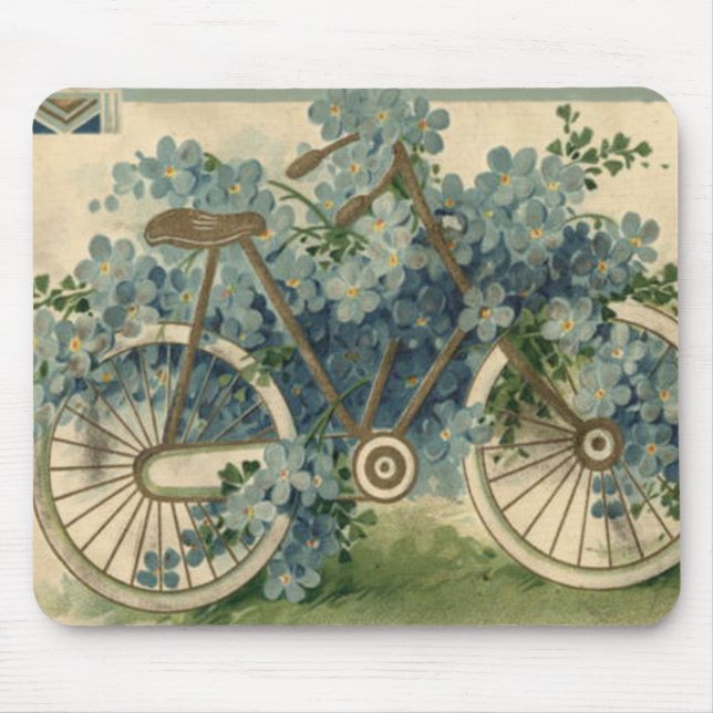Alfombrilla De Ratón Cumpleaños de bicicleta No me olvides (Frente)