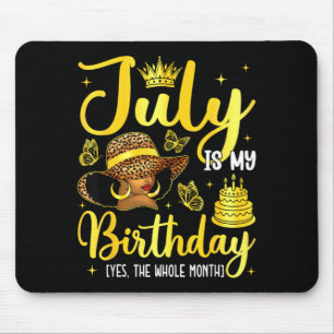 Alfombrilla De Ratón Cumpleaños de chica negra de julio Mujer afro cump