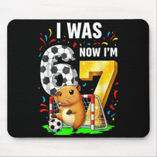 Alfombrilla De Ratón Cumpleaños de fútbol de carpincho Fui 6 Ahora soy
