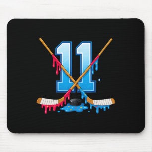Alfombrilla De Ratón Cumpleaños de hockey de 11 años de helado goteo ju