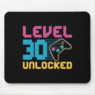 Alfombrilla De Ratón Cumpleaños de juegos de nivel 30 desbloqueado