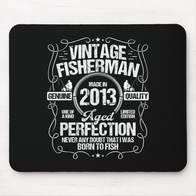 Alfombrilla De Ratón Cumpleaños De La Pesca De 2013 Para Fisherman 2013 (Frente)