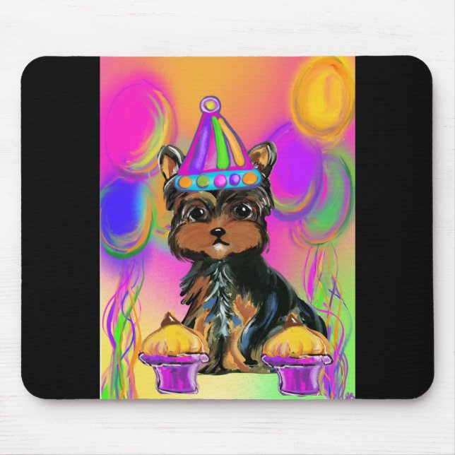Alfombrilla De Ratón Cumpleaños de Yorkie Poo (Frente)