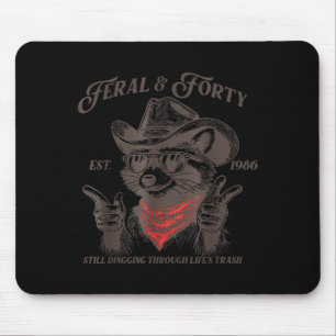 Alfombrilla De Ratón Cumpleaños divertido 40 Est 1986 Feral y cuarenta 