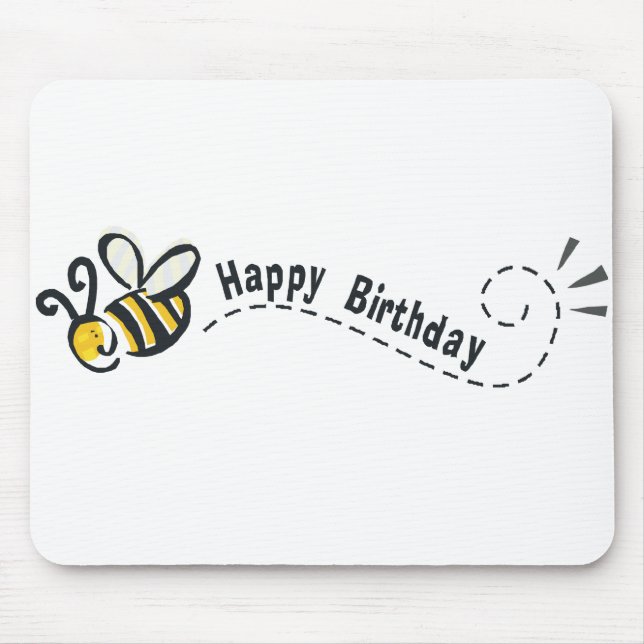 Alfombrilla De Ratón ¡Cumpleaños feliz de la abeja! (Frente)