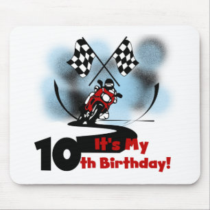 Alfombrilla De Ratón Cumpleaños que compite con de la motocicleta 10mo