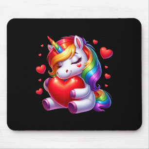 Alfombrilla De Ratón Cunicornio Lindo Con Corazón Día de San Valentín P