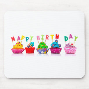 Alfombrilla De Ratón Cupcakes de Cumpleaños Feliz