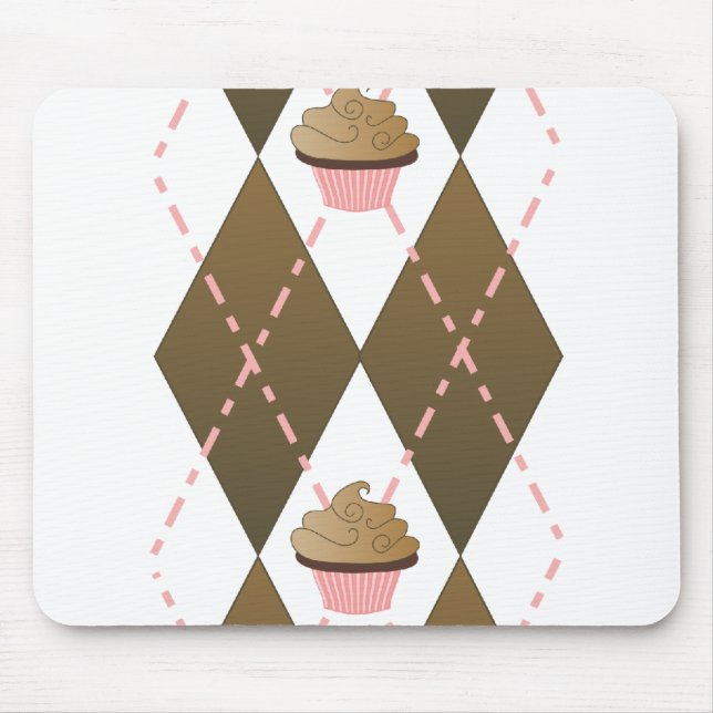 Alfombrilla De Ratón Cupcakes y Argyle (Frente)