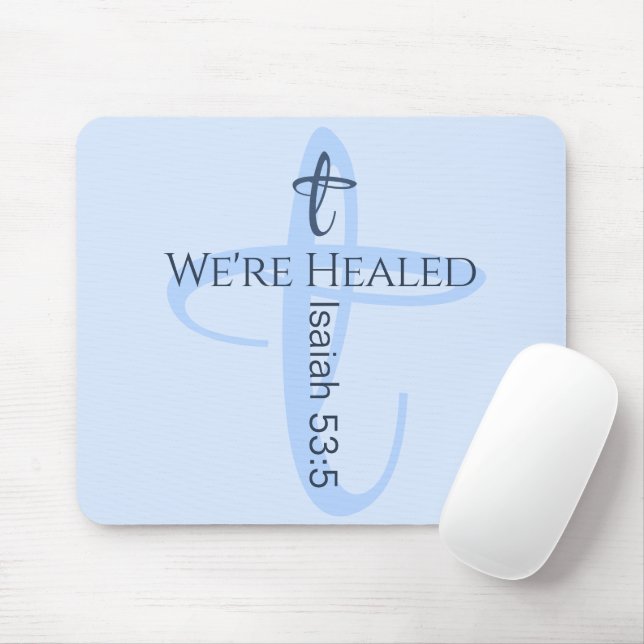 Alfombrilla De Ratón Curado por Jesús Biblia Verse fe Cristiana (Con ratón)