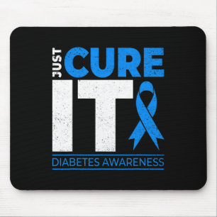 Alfombrilla De Ratón Cure It Diabetes Awareness Blue Ribbon Diabet
