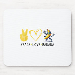 Alfombrilla De Ratón Curiosamente Love Banana Cute Banana Peace Love Ba