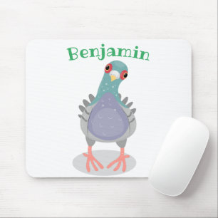 Alfombrilla De Ratón Curioso ilustracion personalizado de palomas