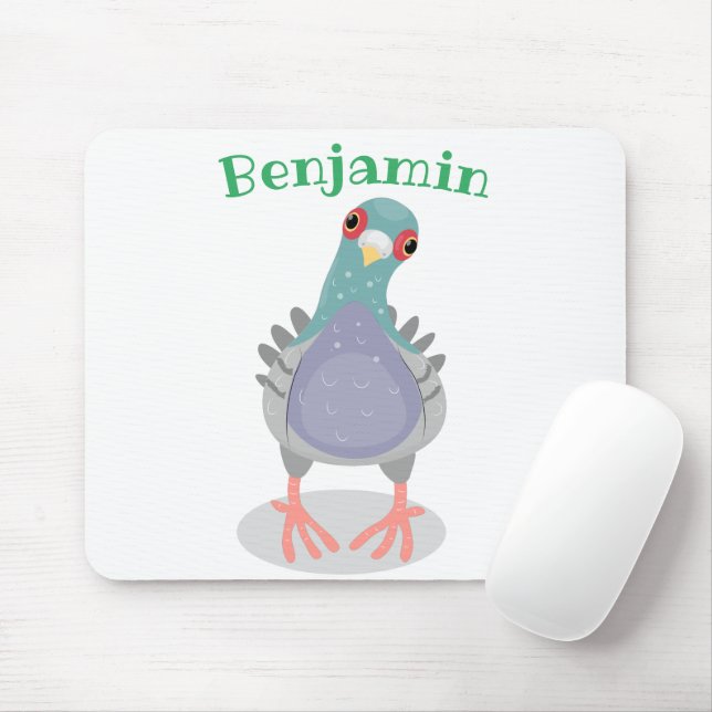 Alfombrilla De Ratón Curioso ilustracion personalizado de palomas (Con ratón)