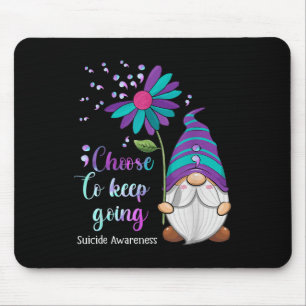 Alfombrilla De Ratón Curte Gnome Flower Suicidio Prevención de concienc