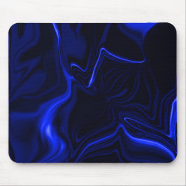 Alfombrilla De Ratón Curvas azules y ondas en imagen azul oscuro